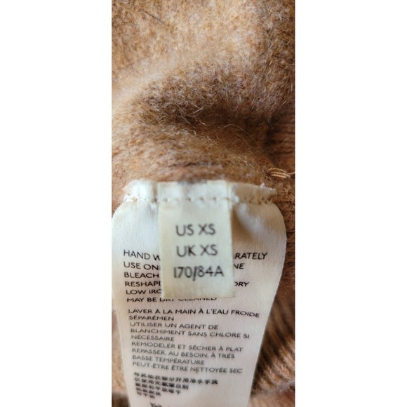 Free People Women's Cropped Sweater XS Pullover Tan Cashmere Luxury Old Money - Picture 4 of 5